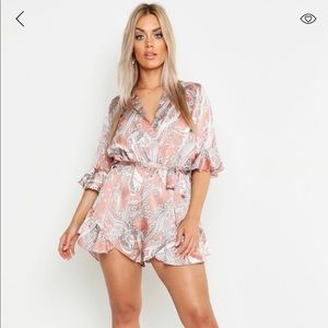Peach Paisley romper